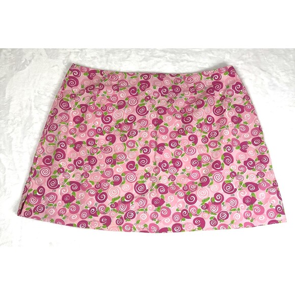 Lilly Pulitzer Women's Mini Skirt Snails Pink Green Size 12 - Picture 1 of 7